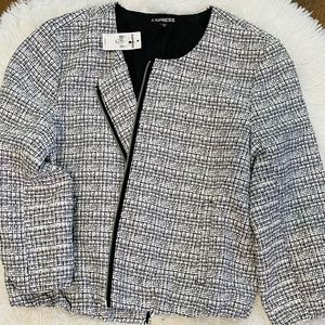 Express Black and White Textured Blazer